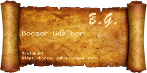Bocsor Gábor névjegykártya