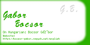 gabor bocsor business card